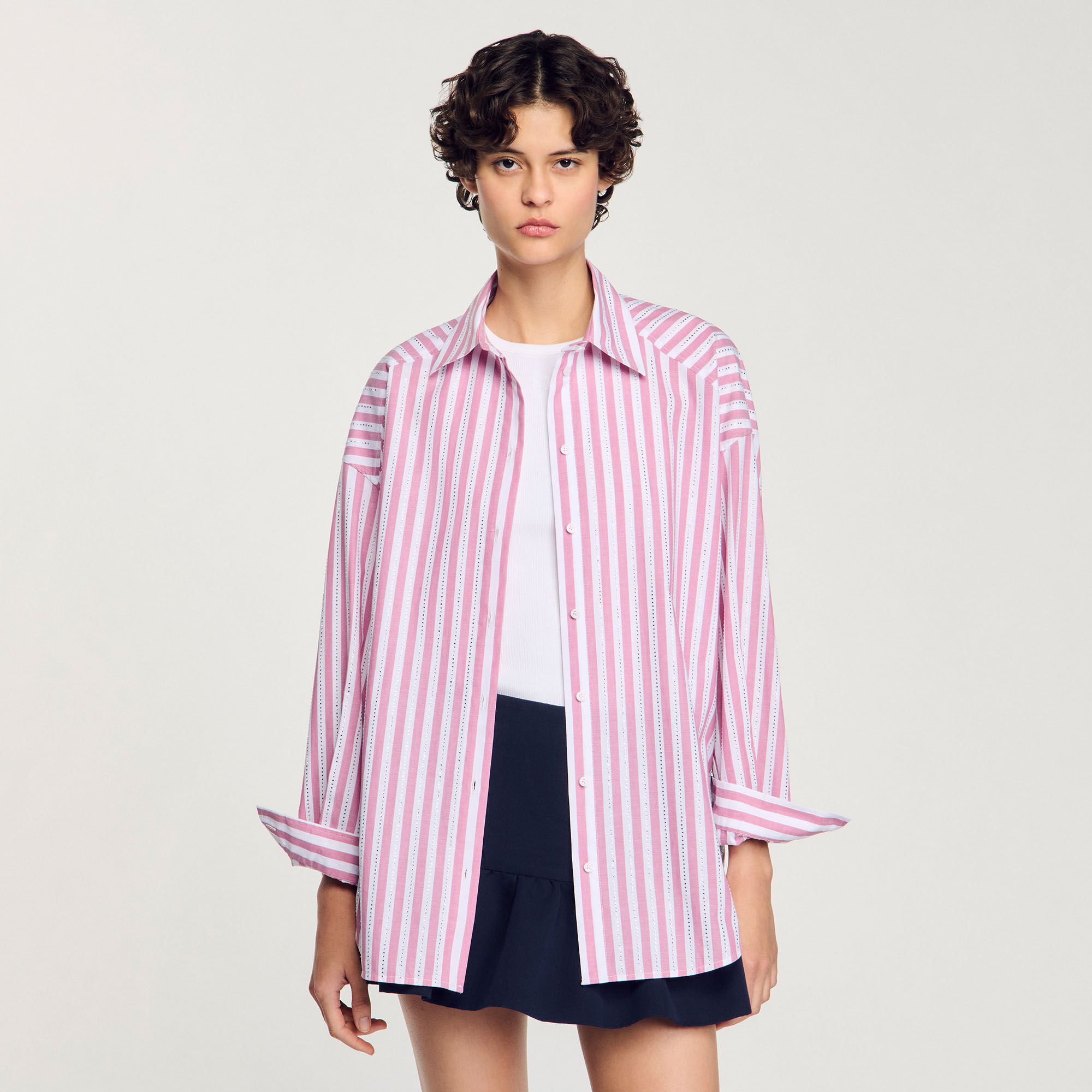 Camicia a righe glitterata
