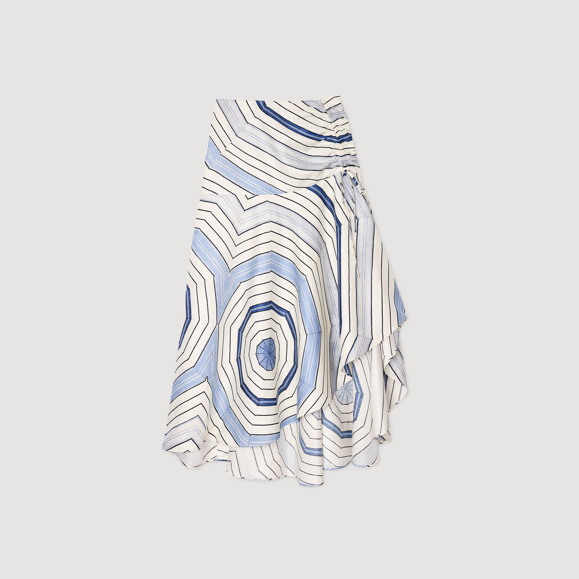 Gonna lunga con stampa a spirali