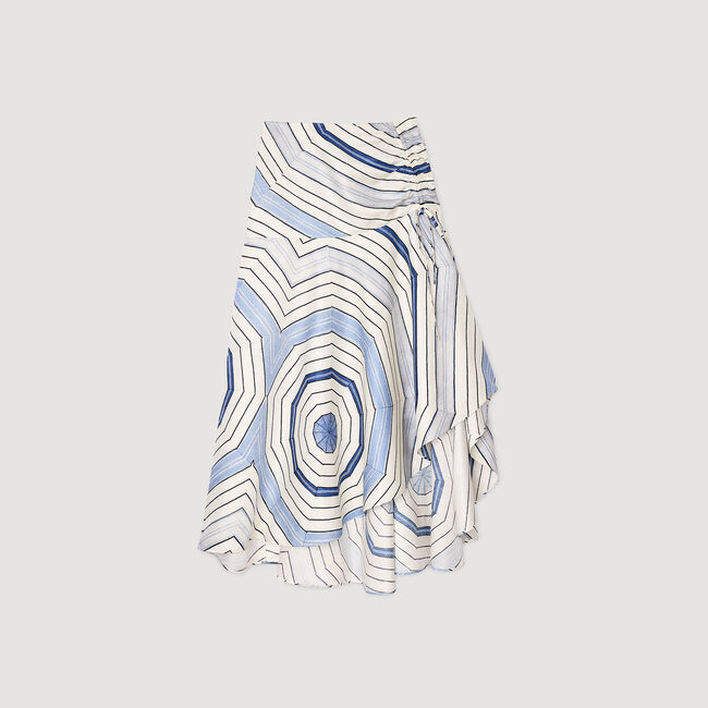 Gonna lunga con stampa a spirali