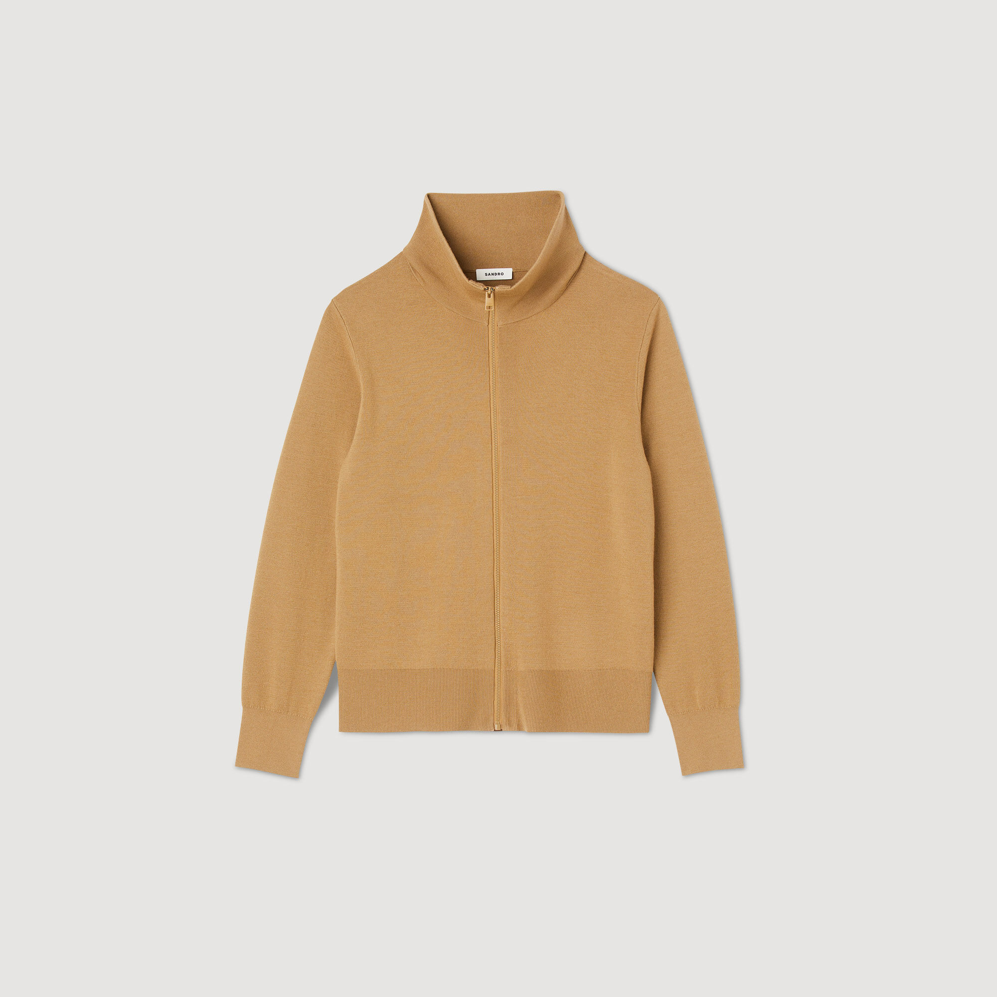 Cardigan in lana con zip