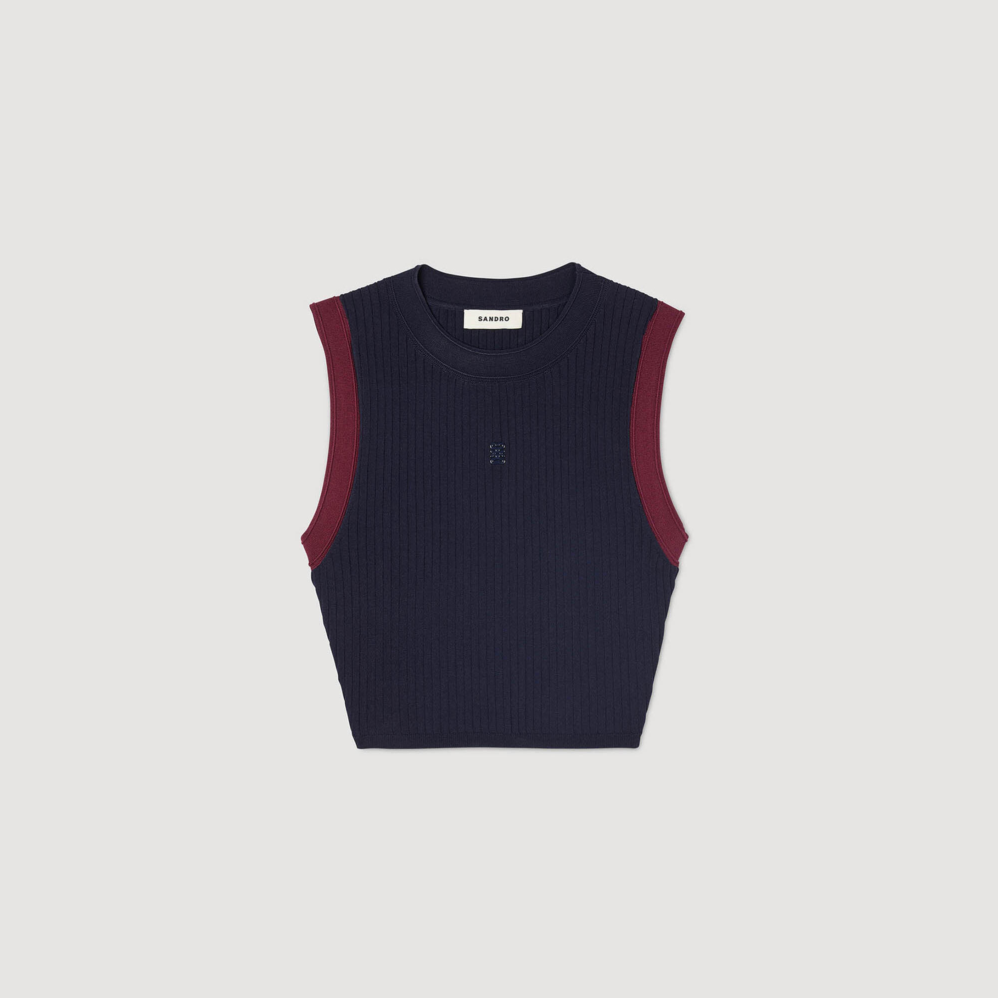 Top in maglia bicolore