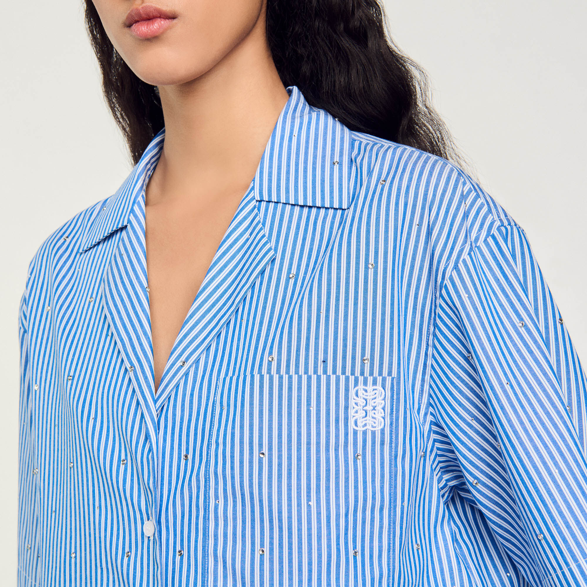 Camicia glitterata a maniche corte
