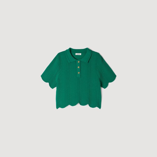 Maglione corto in maglia fantasia