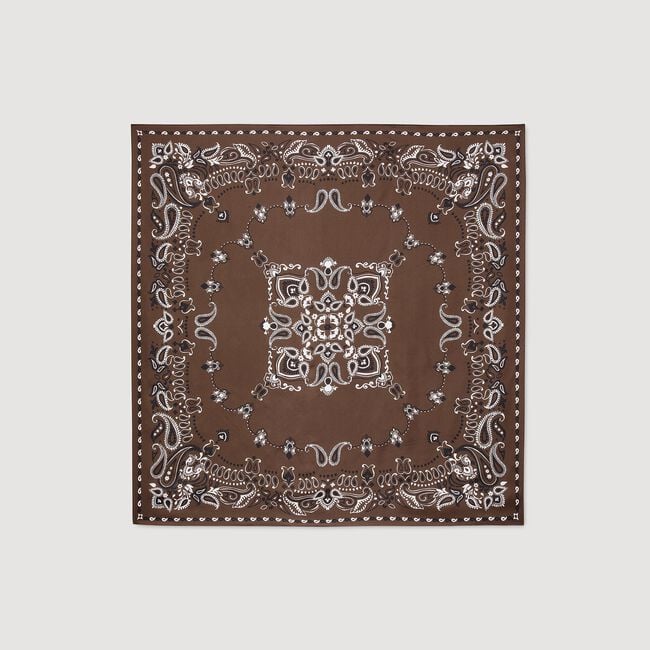 Foulard in seta con stampa bandana
