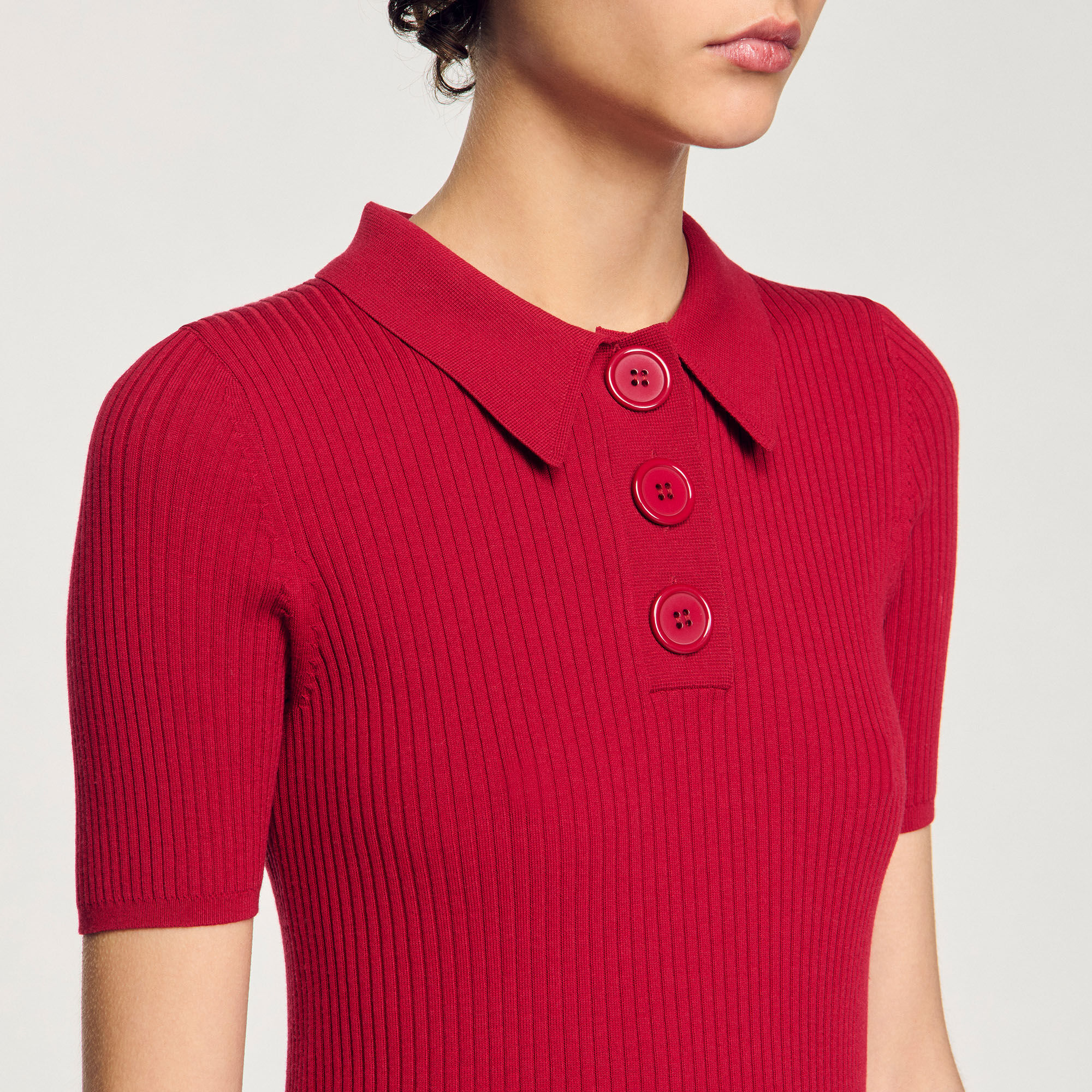 Polo in maglia a coste