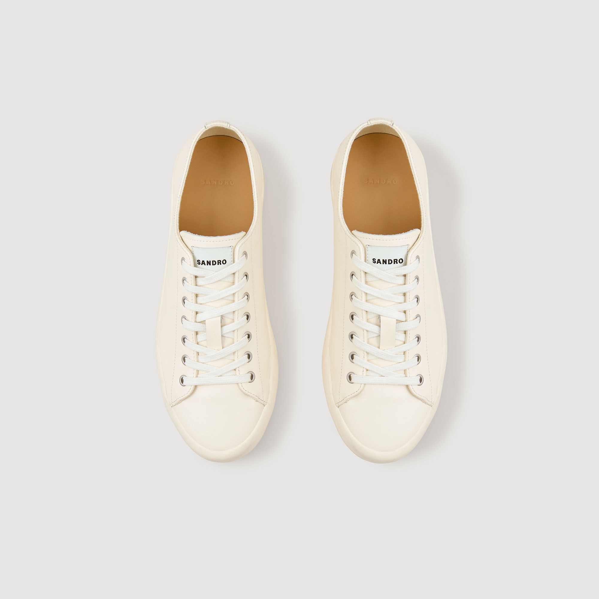 Sneakers basse in crosta di pelle