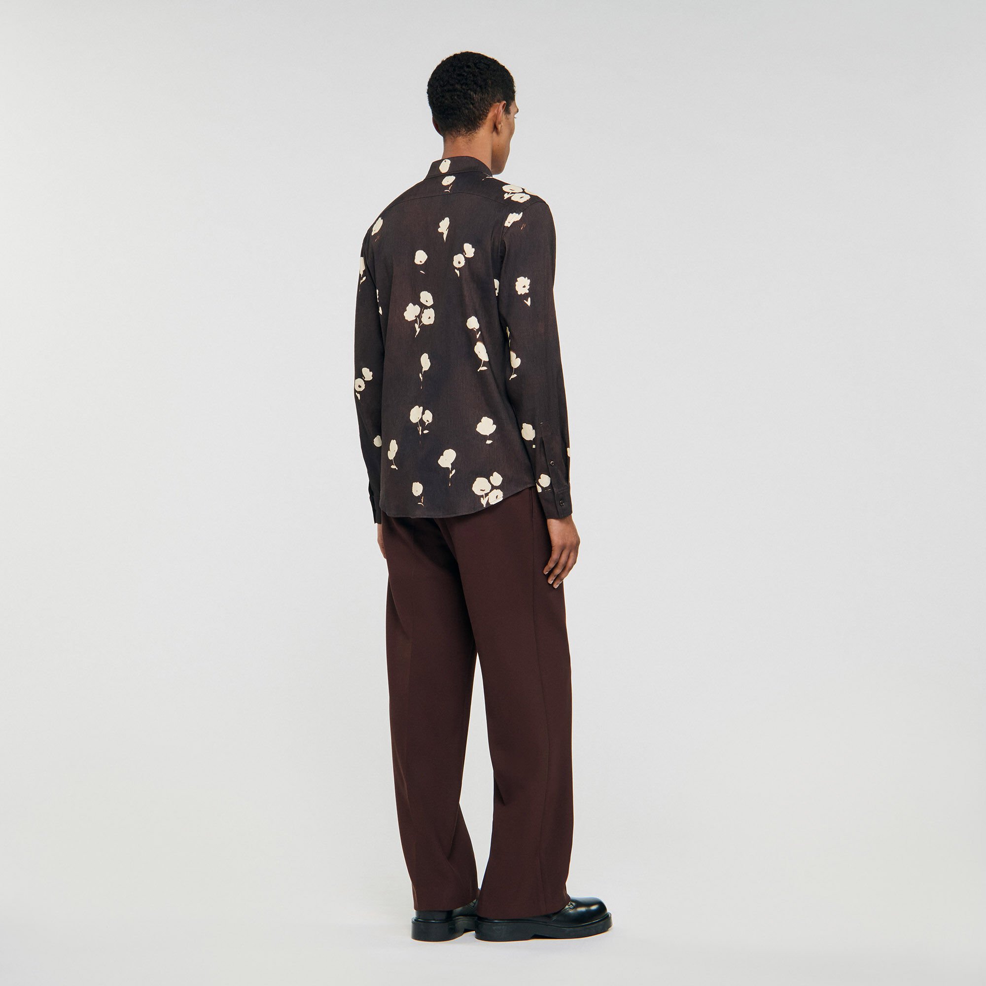 Camicia in lino con stampa a fiori