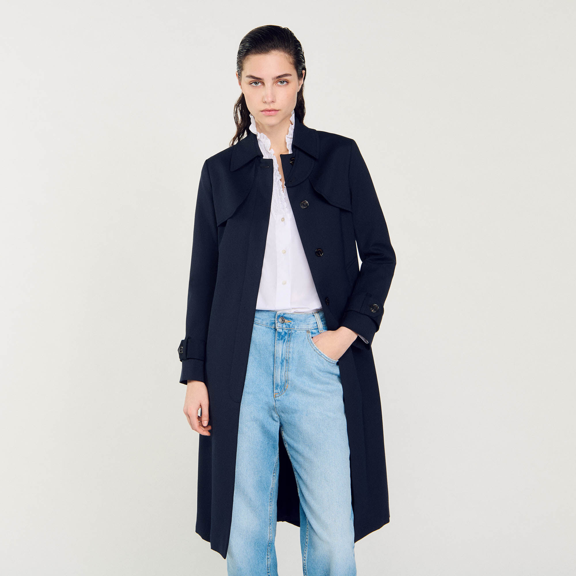 Trench con inserto plissettato