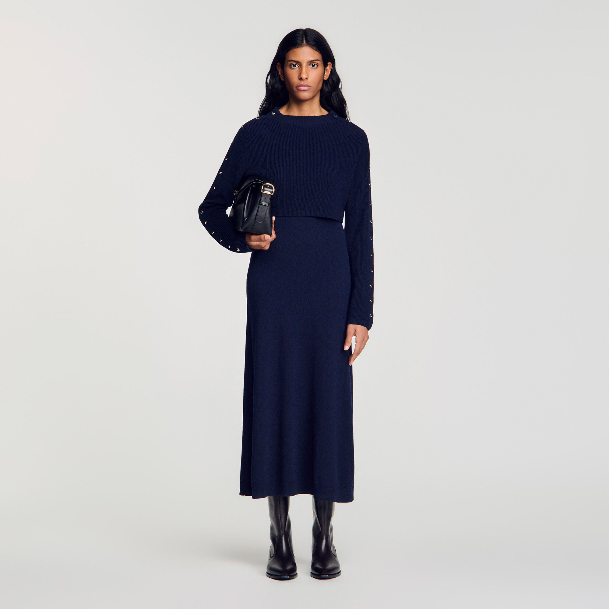 Abito lungo in maglia 2 in 1 - Donna | Sandro