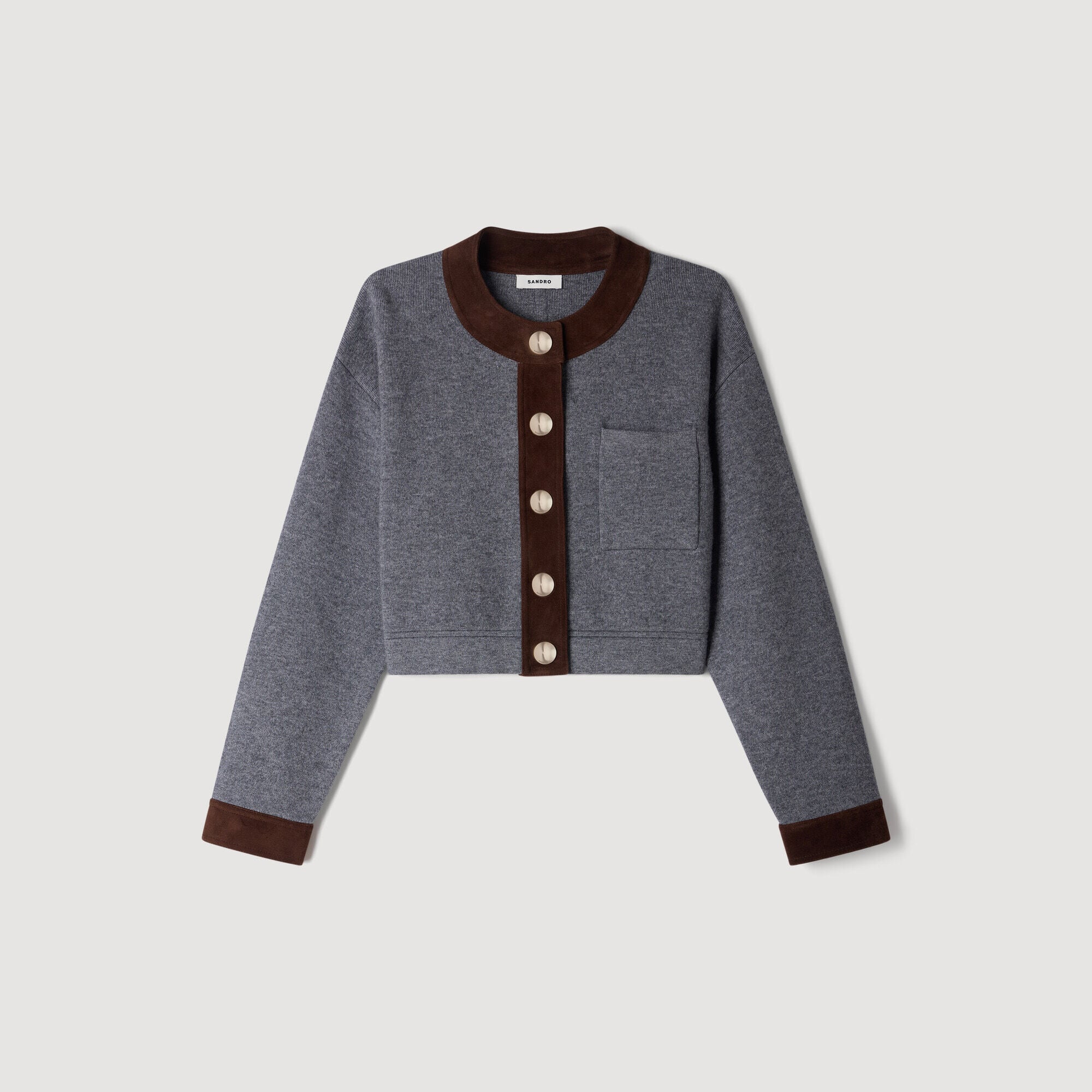 Cardigan con inserti in camoscio - Donna | Sandro