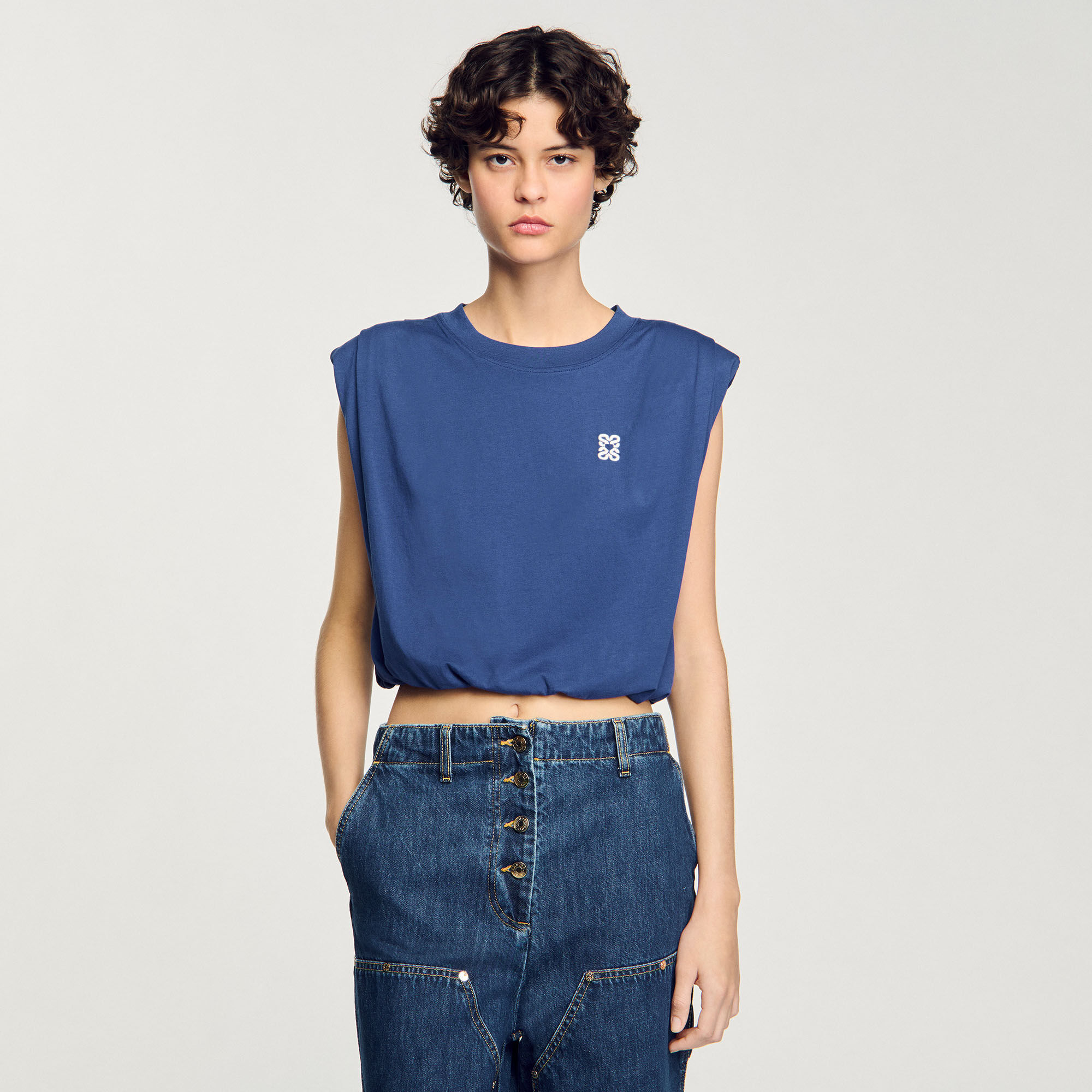 T-shirt corta drappeggiata