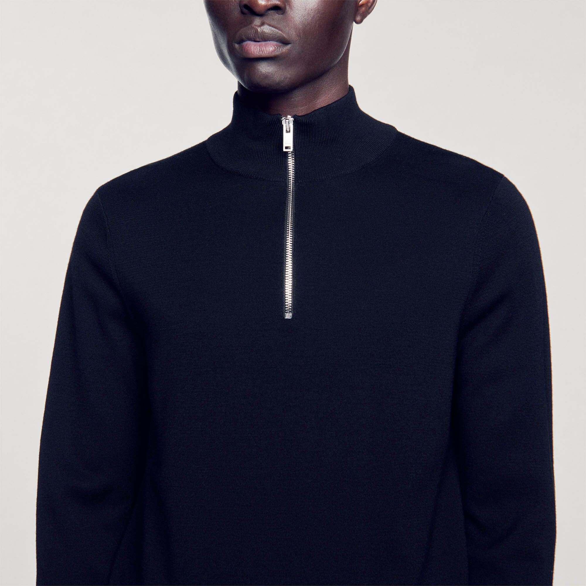 Maglia in lana con collo con zip