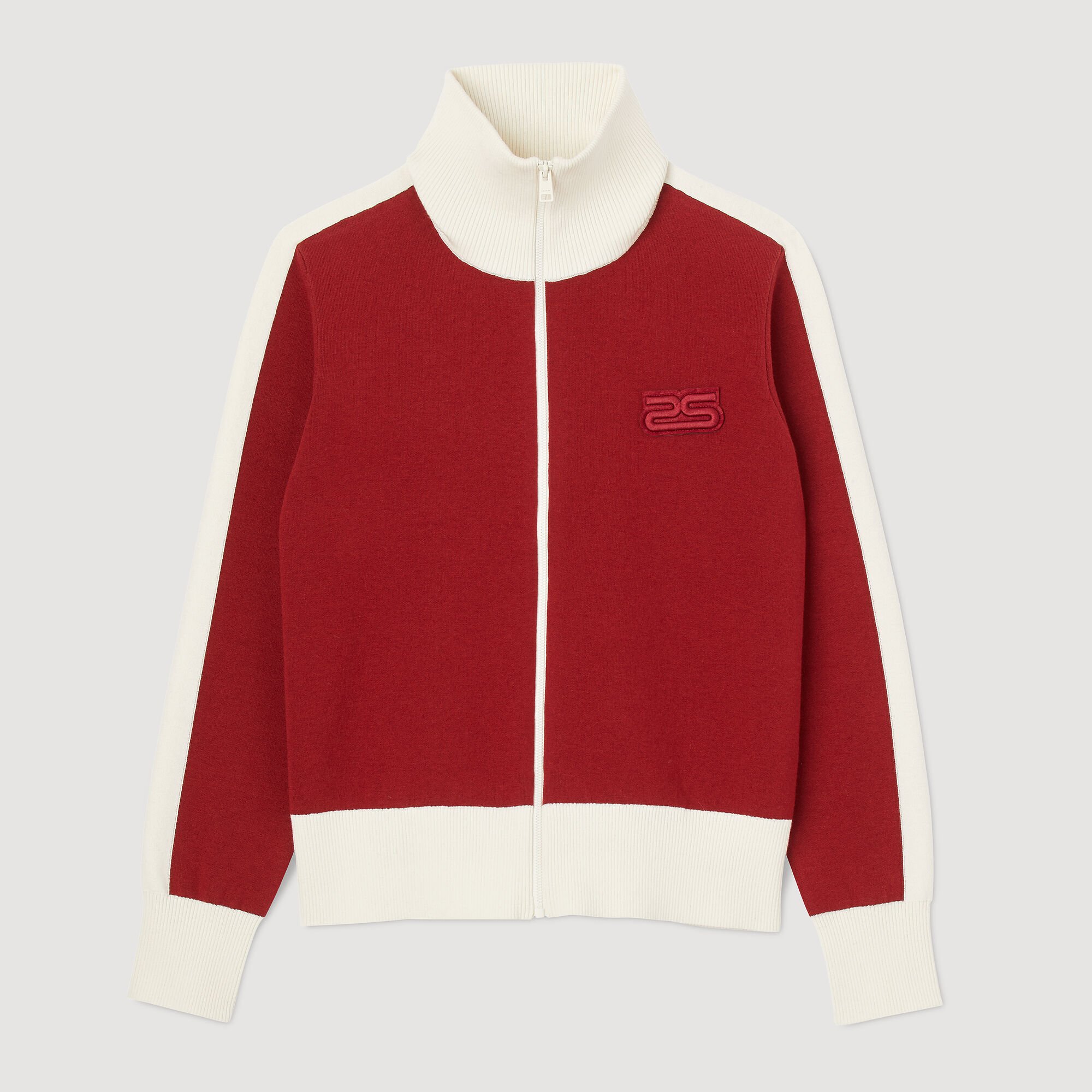 Cardigan bicolore in maglia