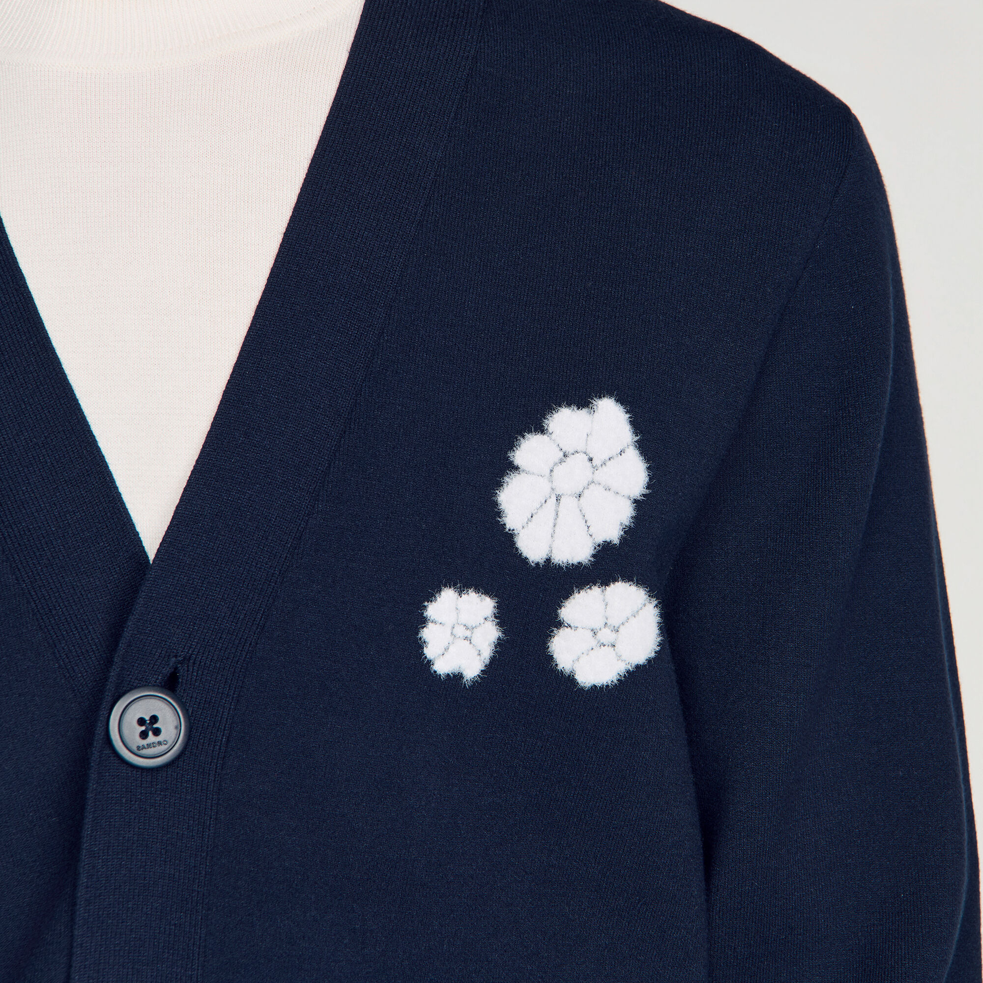 Cardigan in maglia fiore jacquard - Uomo | Sandro