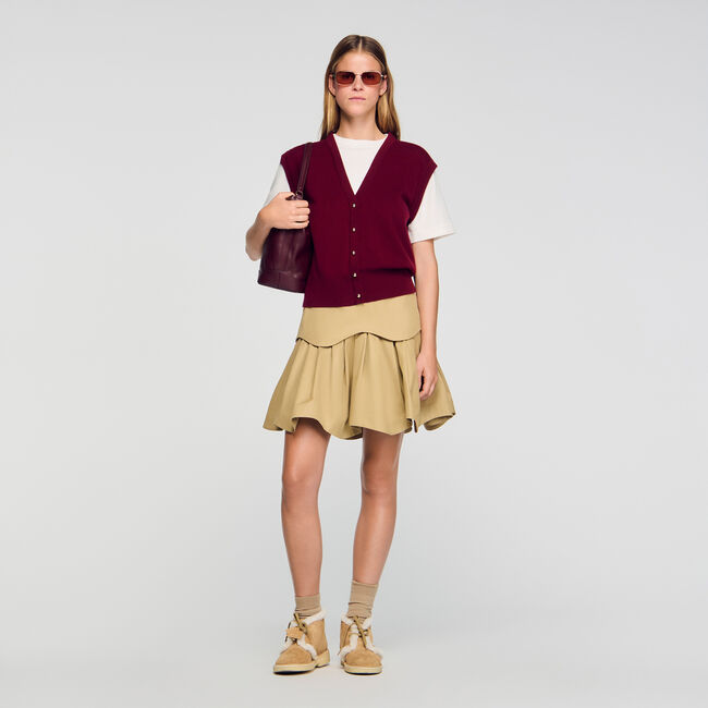 Maglione bicolor in lana e cashmere