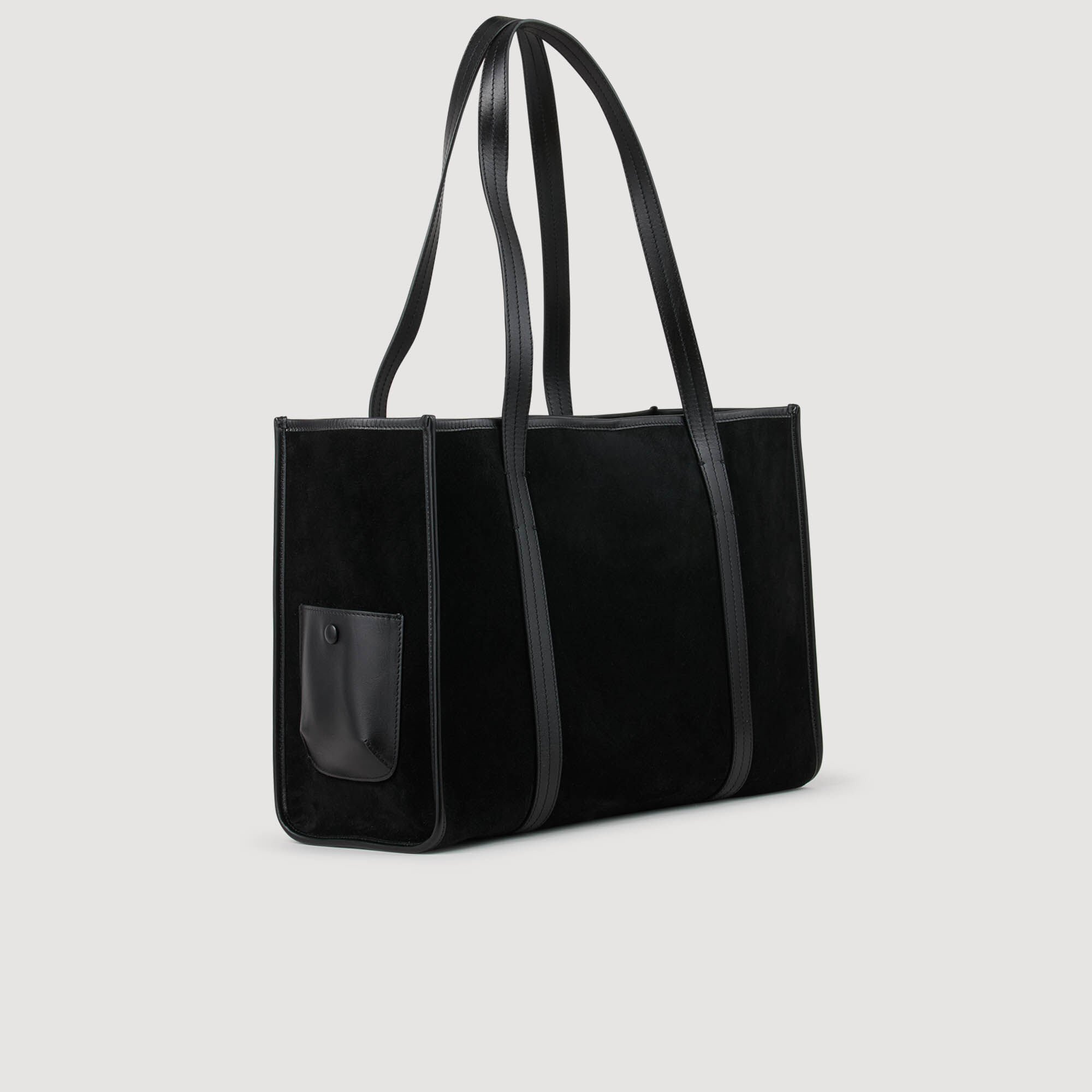 Shopping bag in morbido scamosciato