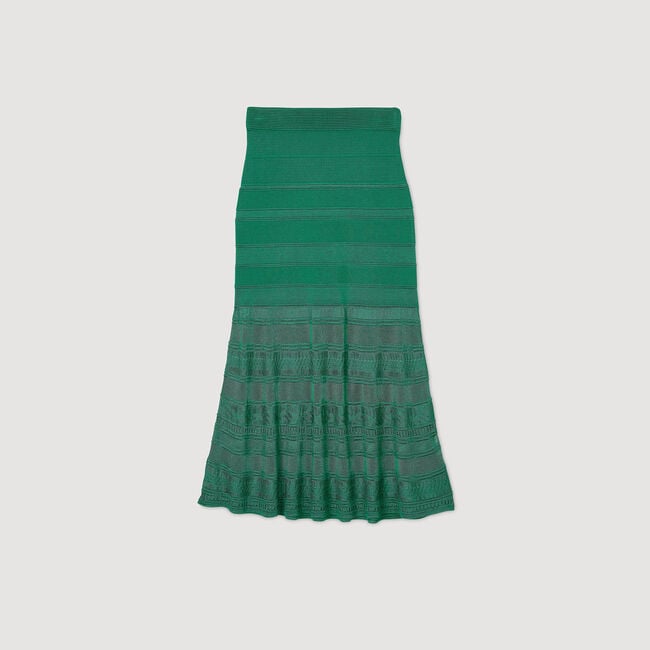 Gonna lunga in maglia fantasia