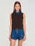 Maglione in maglia e denim