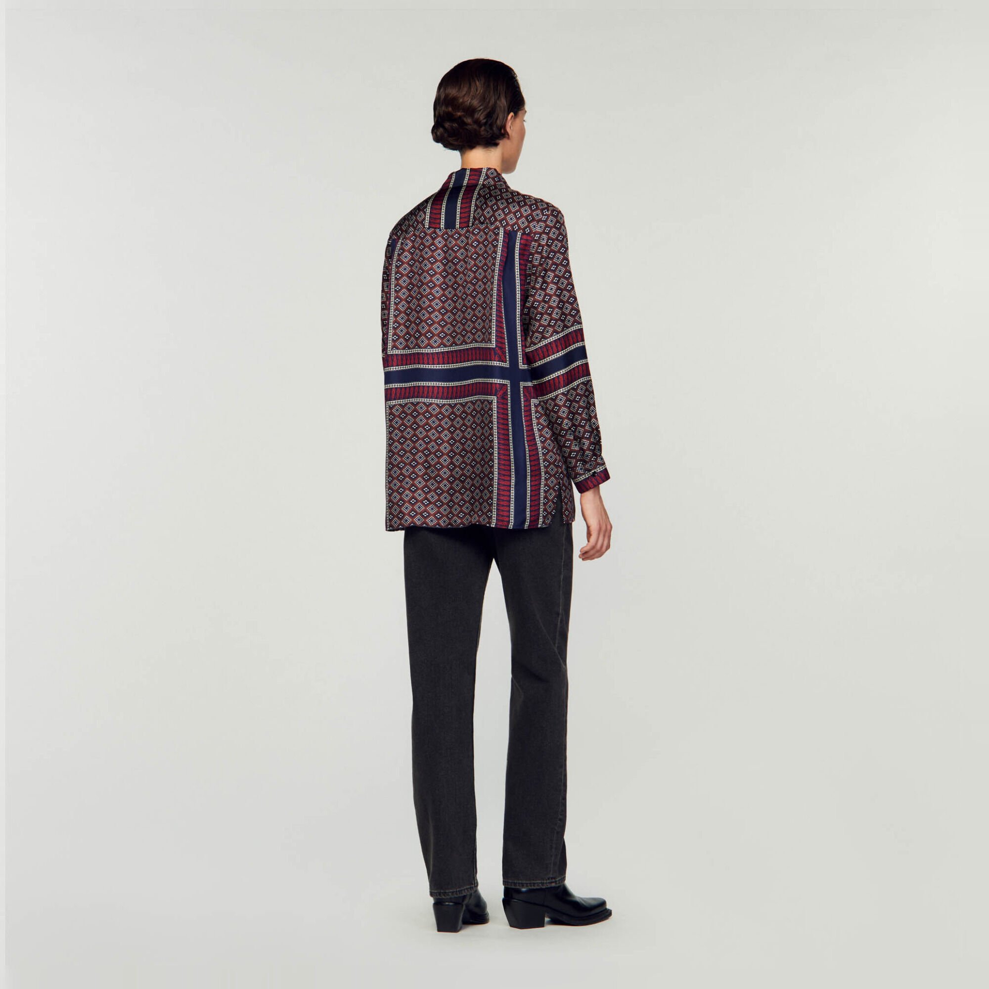 Camicia stampata in seta