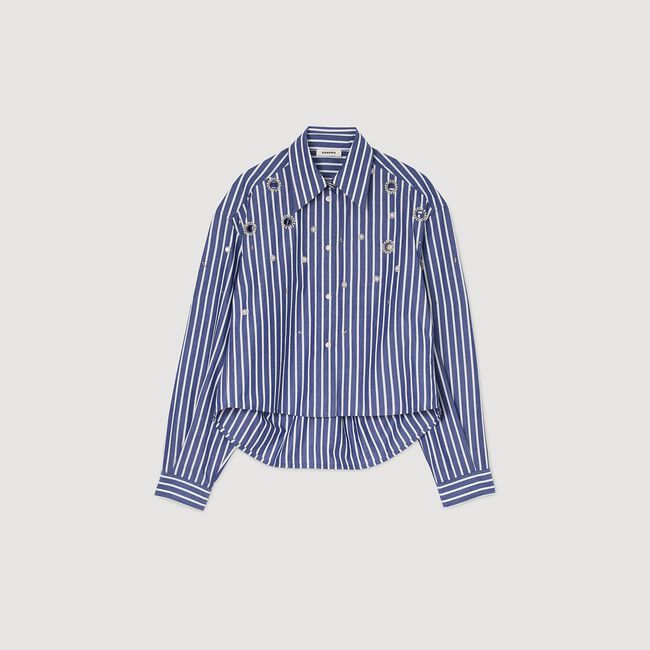 Camicia a righe con perline