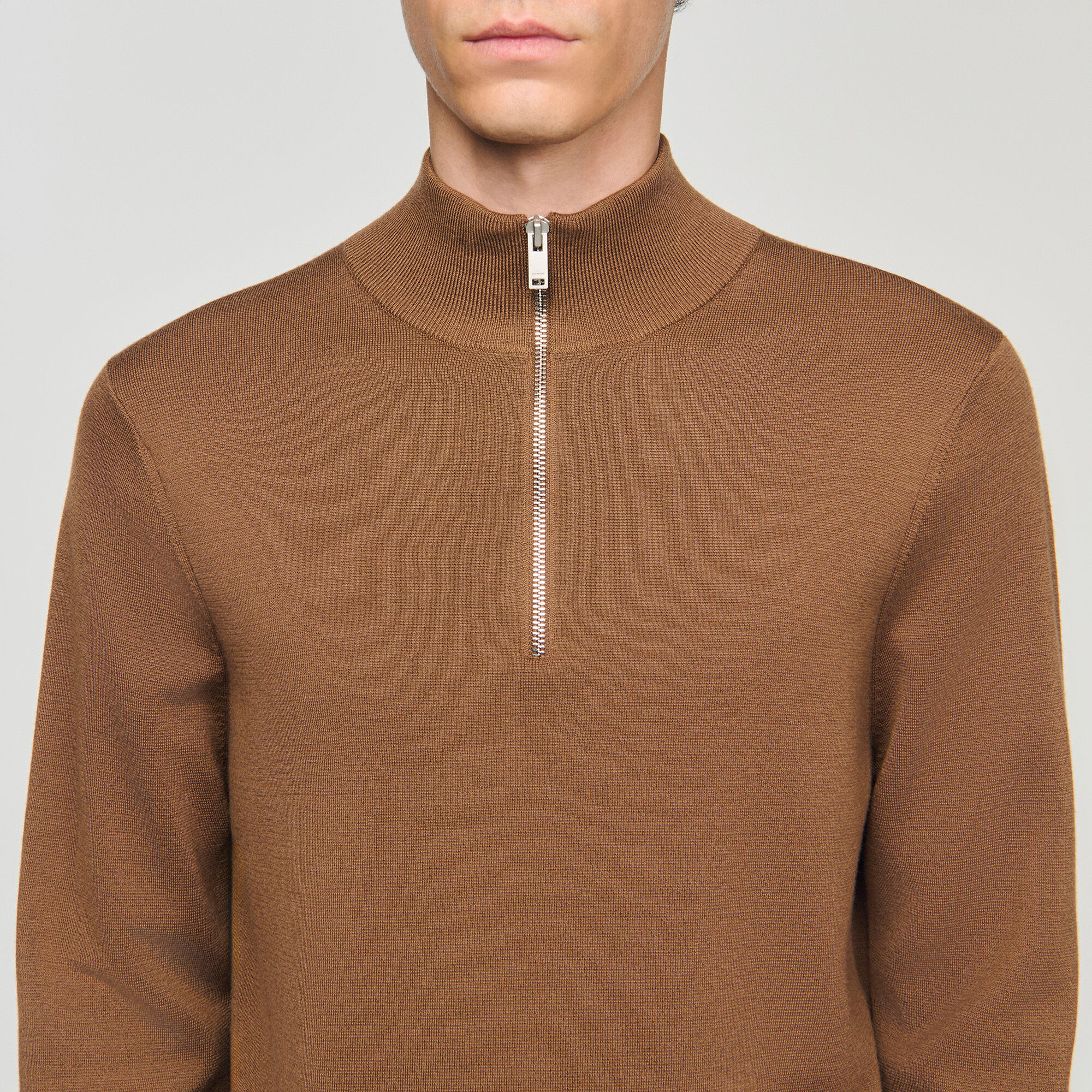Maglia in lana con collo con zip