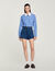 Shorts di jeans con dettagli in pelle