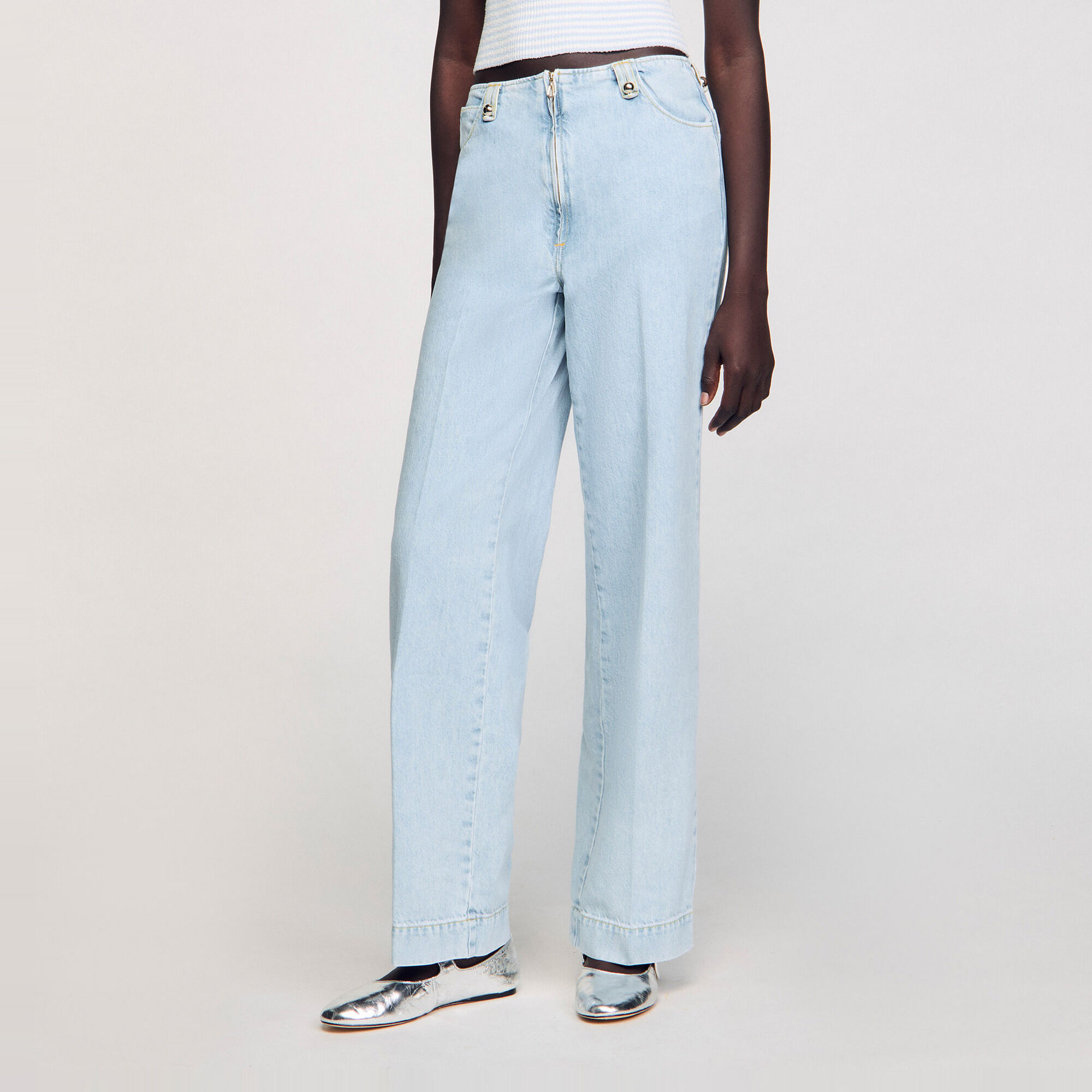Jeans larghi d&eacute;lav&eacute;
