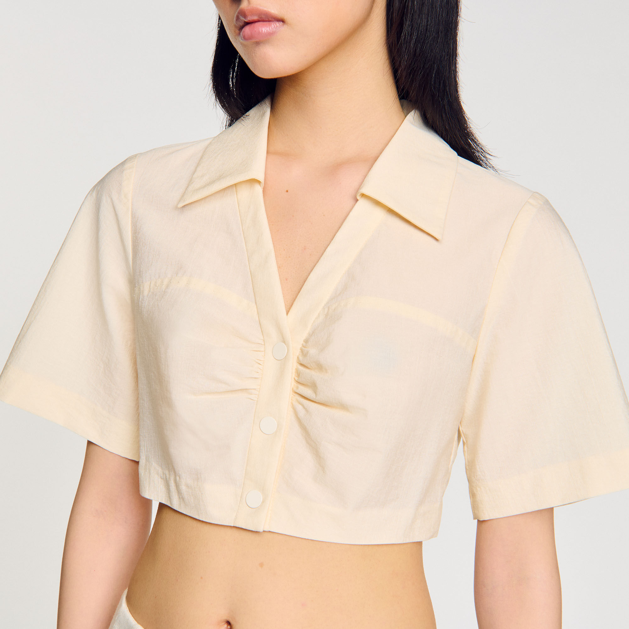 Camicia corta arricciata