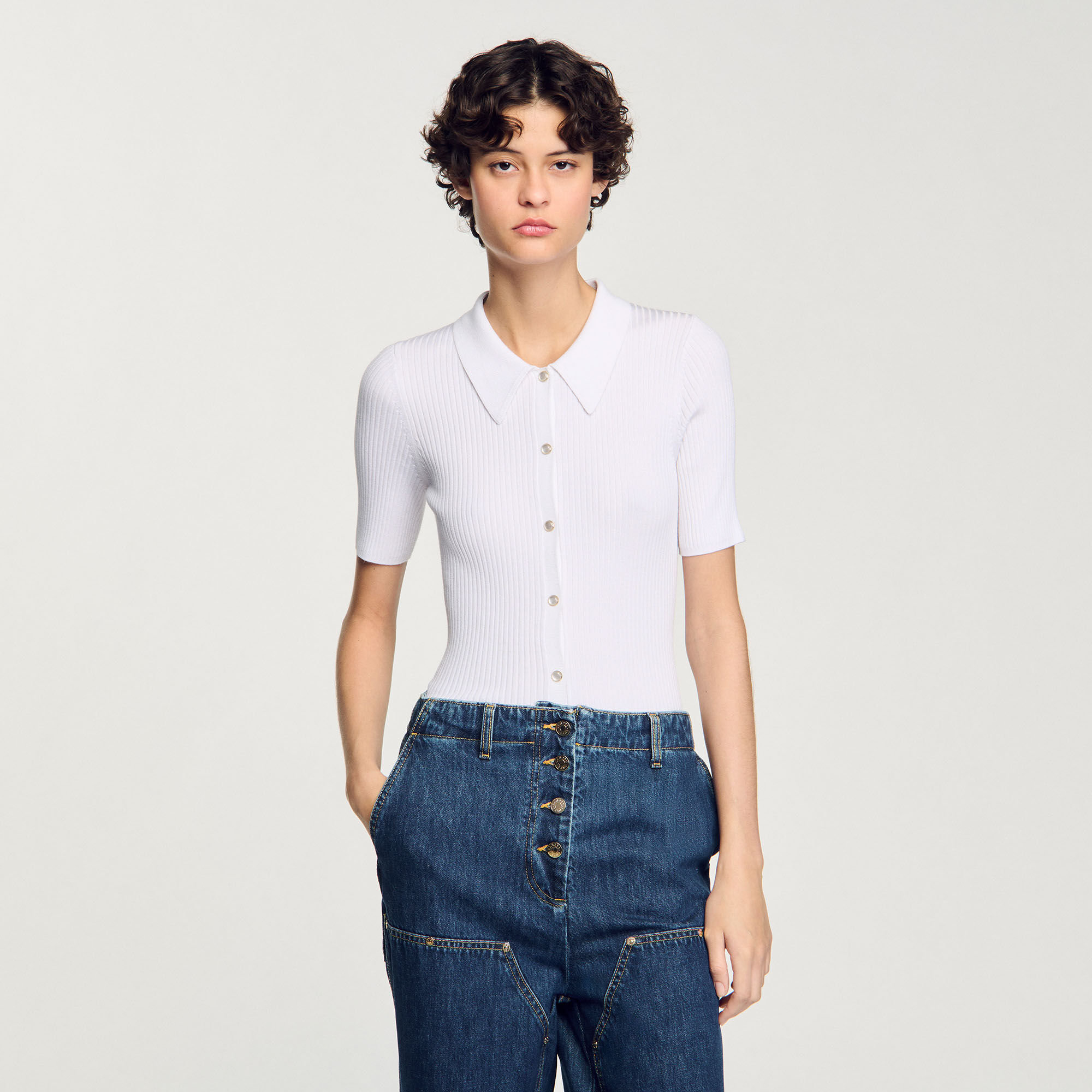 Cardigan in maglia a coste