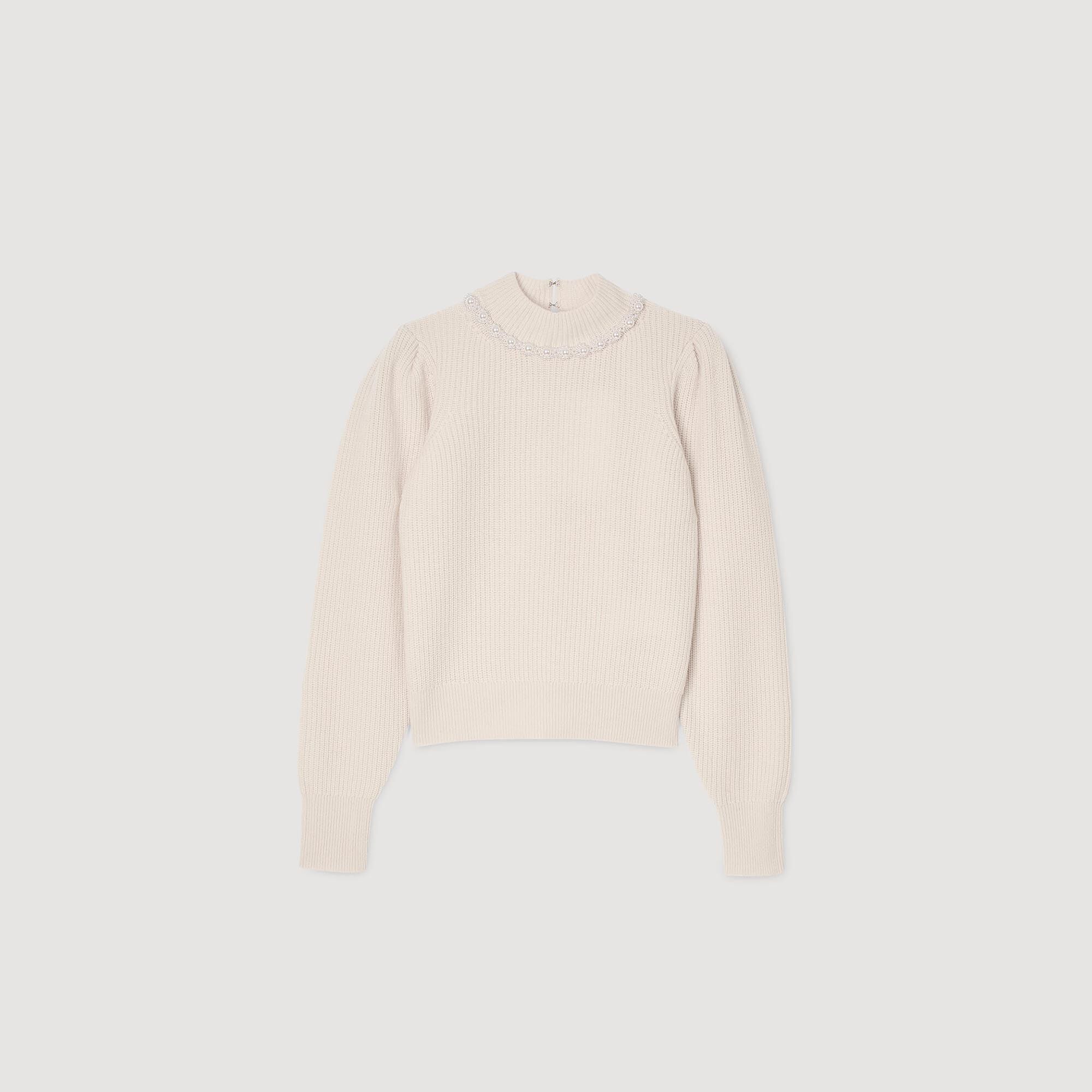 Maglione a coste in lana e cashmere