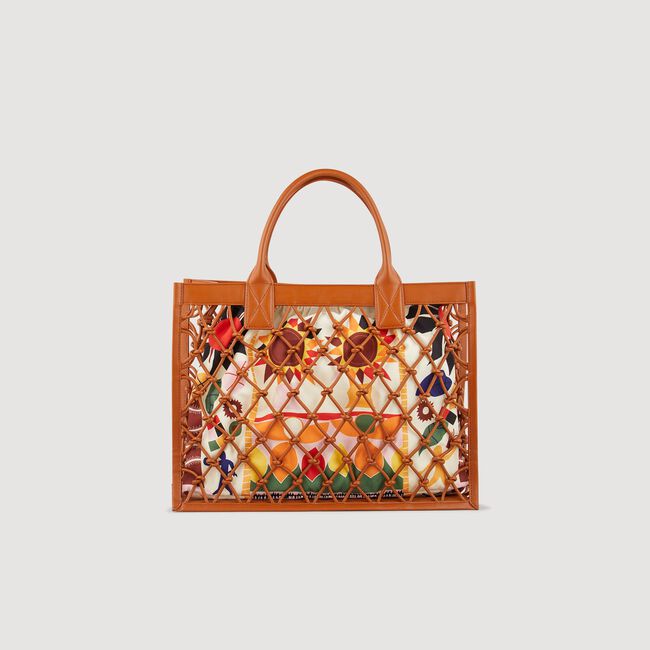 Shopping bag in cordini di pelle