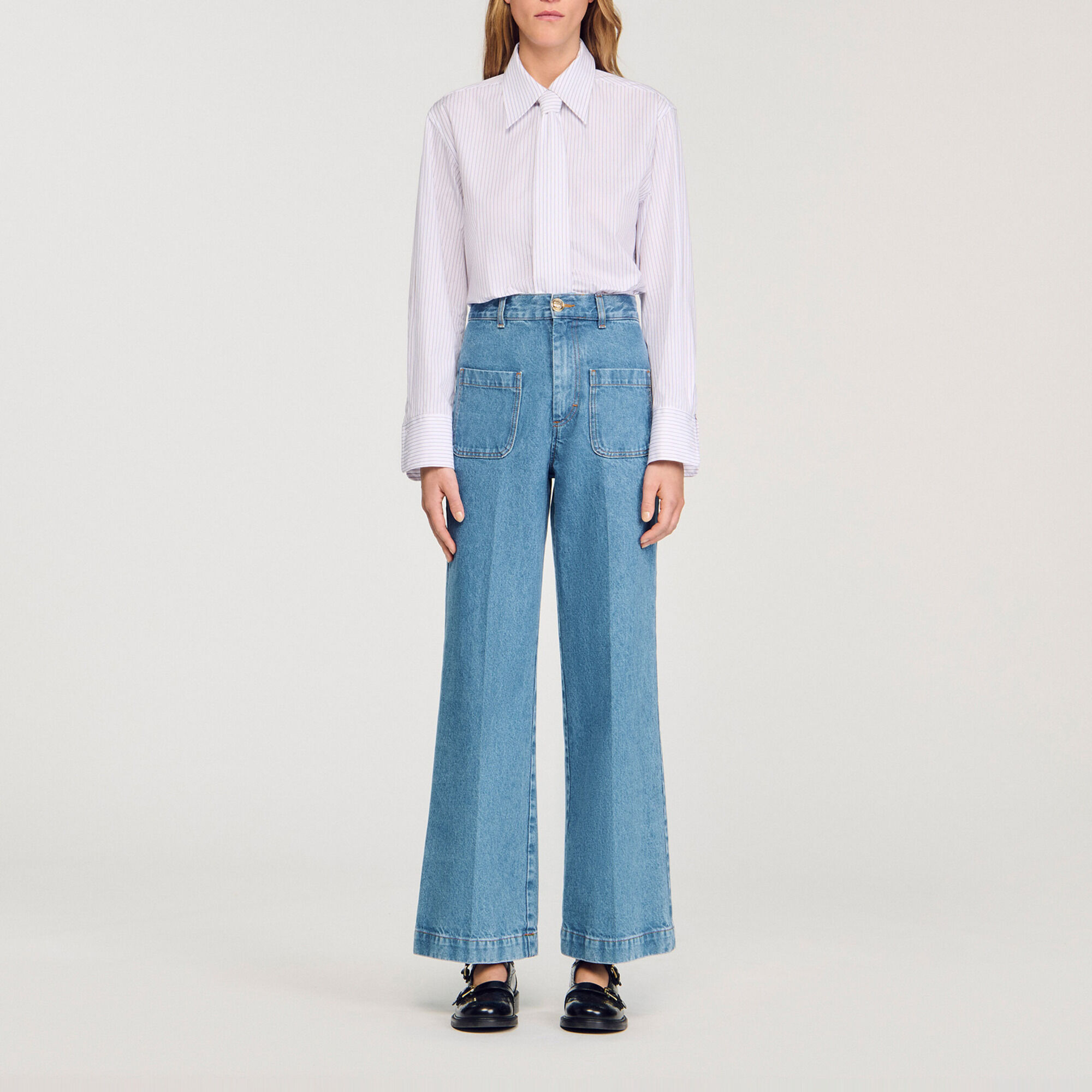 Jeans larghi a vita alta - Donna | Sandro