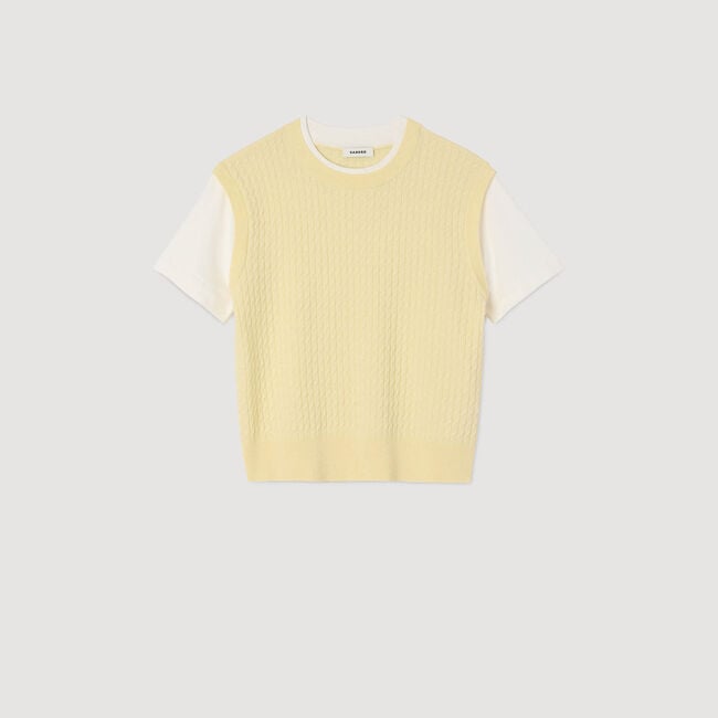 Maglione in maglia bimateriale