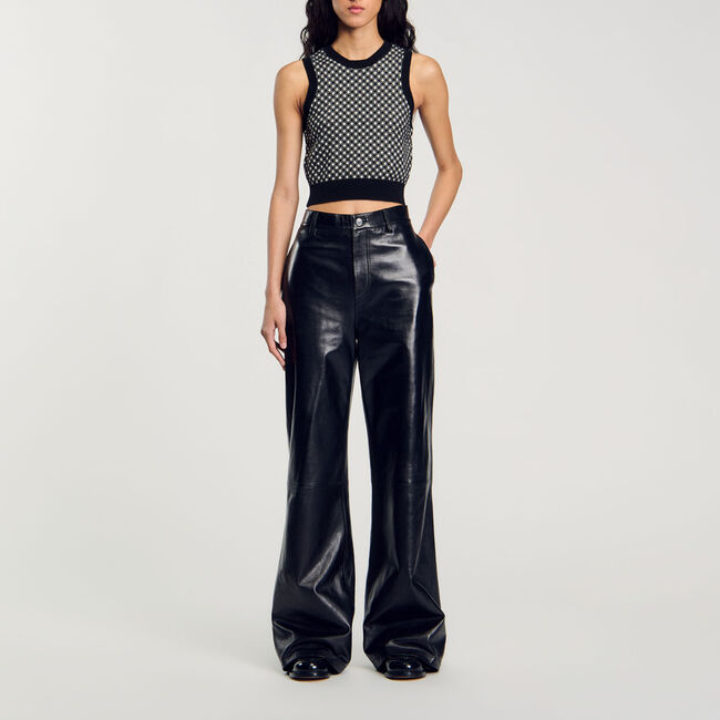 Top in maglia a quadri