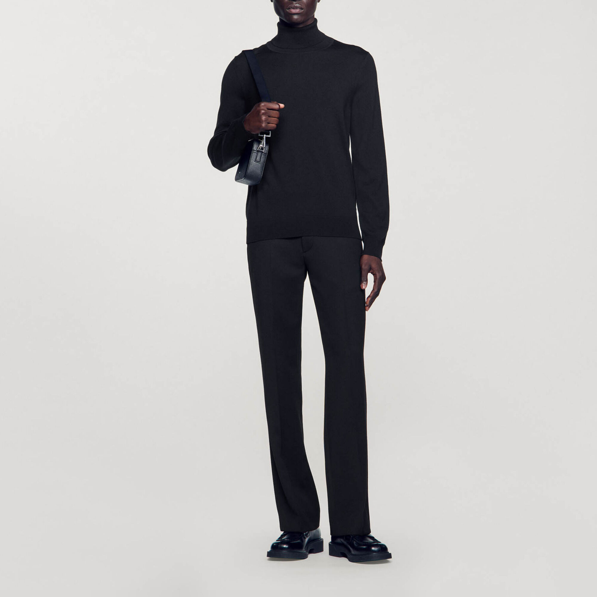 Pullover a collo alto in lana