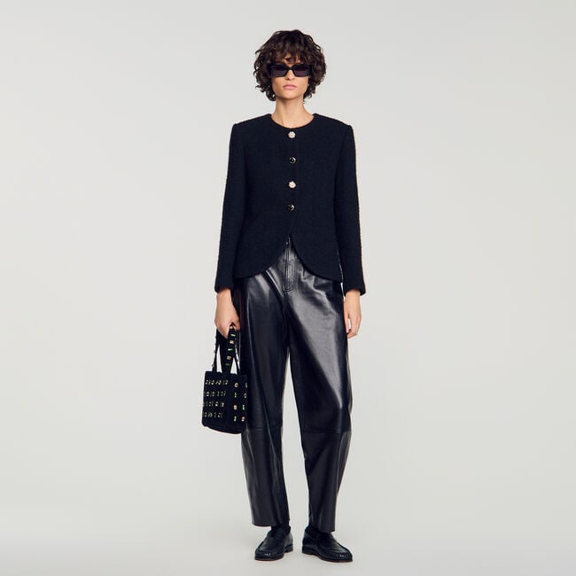 Giacca in tweed bottoni fantasia - Donna | Sandro