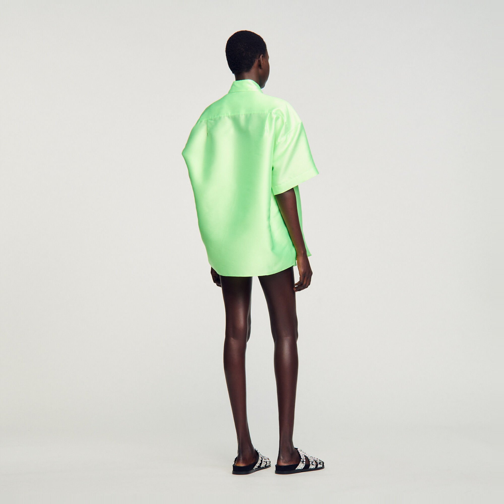 Camicia oversize satinata