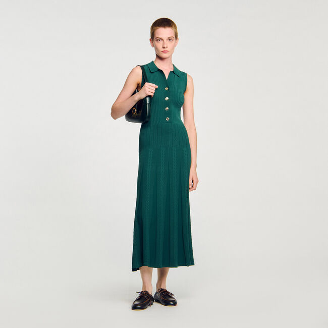 Abito in maglia con colletto polo