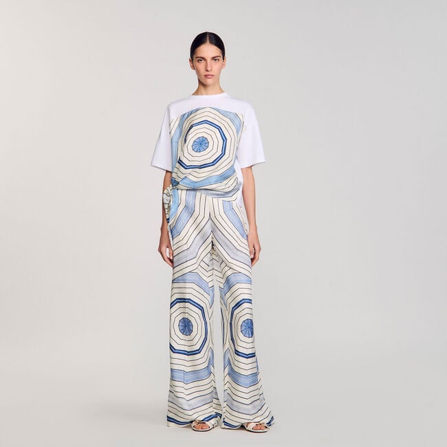 T-shirt con stampa a spirali