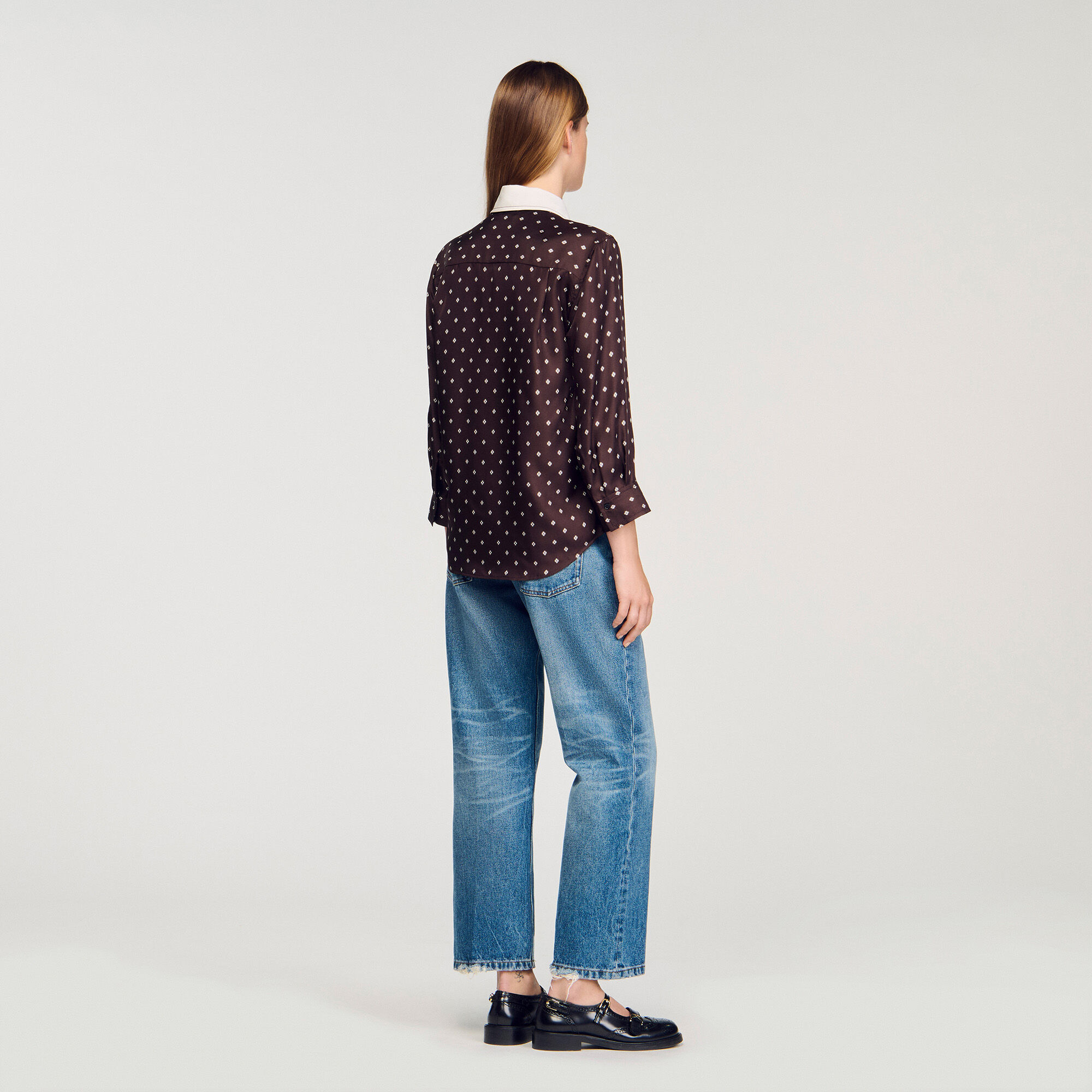 Camicia fluida stampata a cravatta