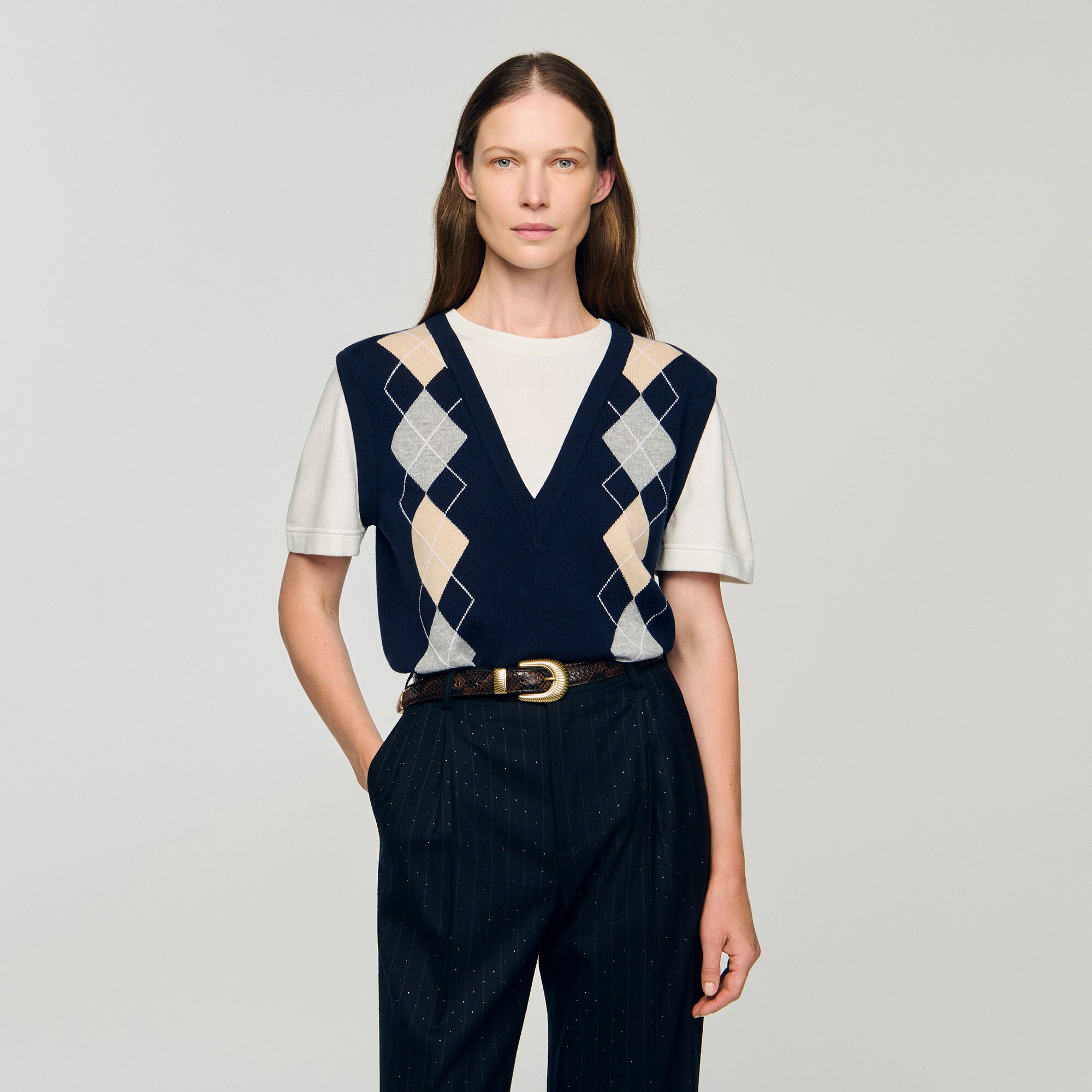 Maglione 2 in 1 a rombi