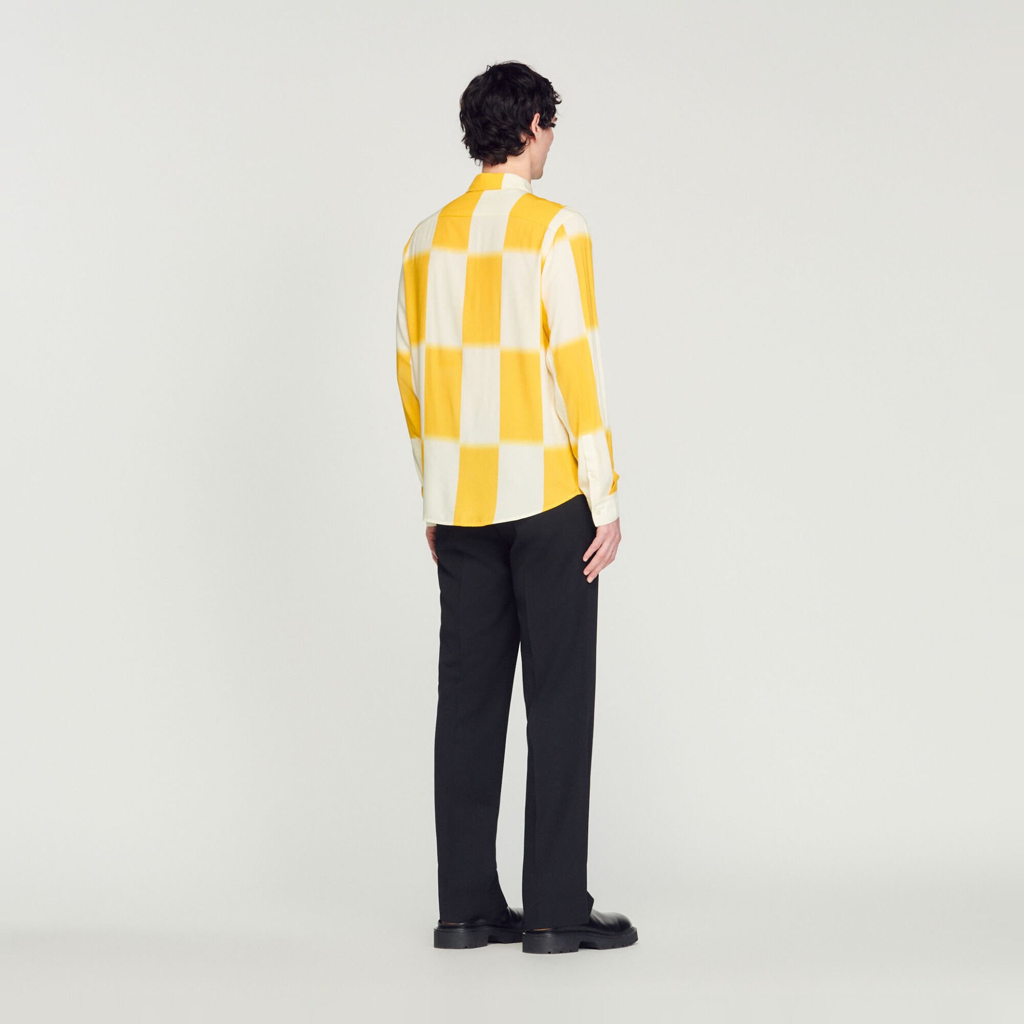 Camicia fluida con stampa a quadri