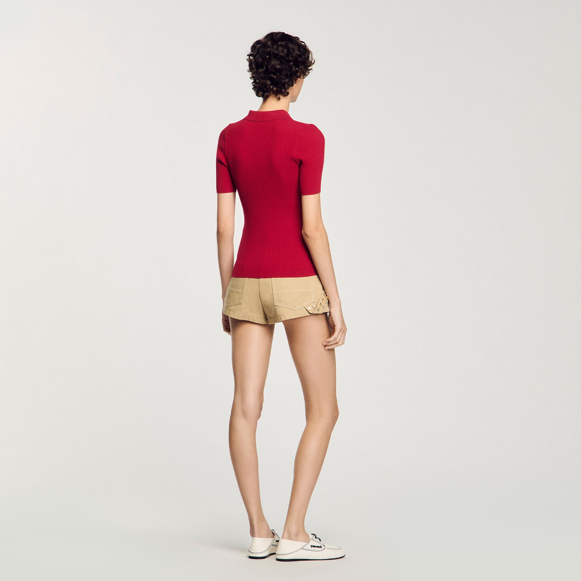 Polo in maglia a coste