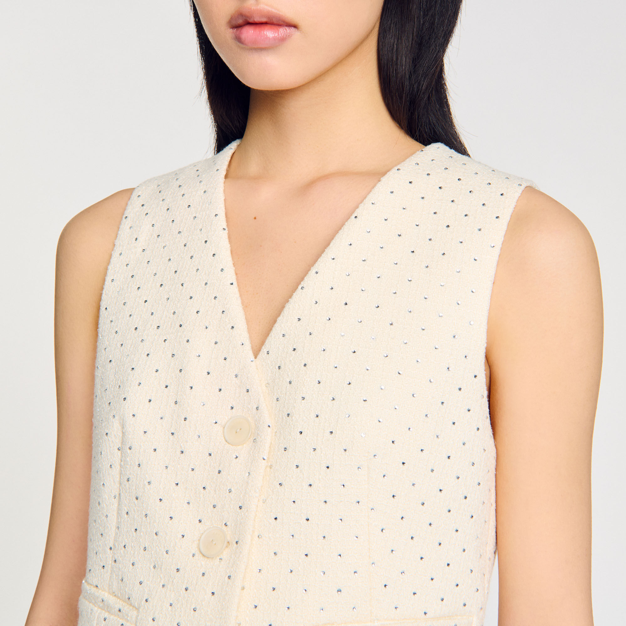 Gilet in tweed glitterato
