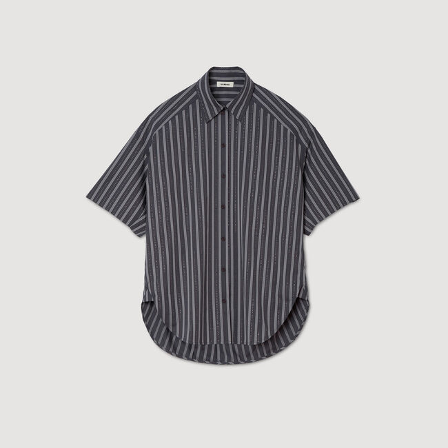 Camicia oversize a righe glitterata