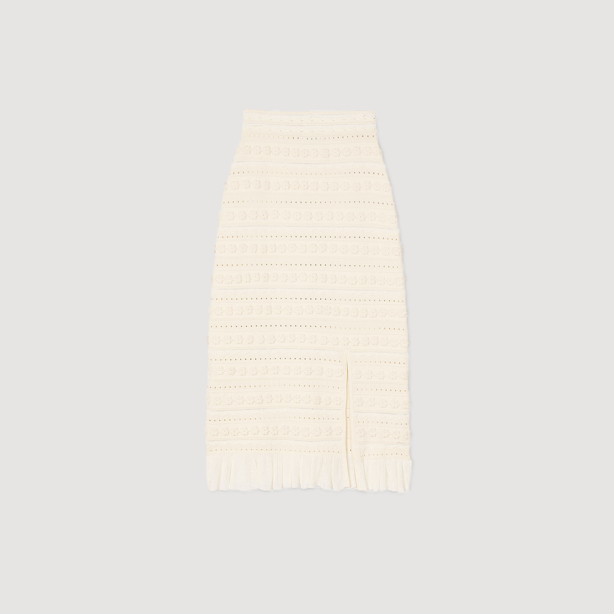 Gonna lunga con dettagli in crochet