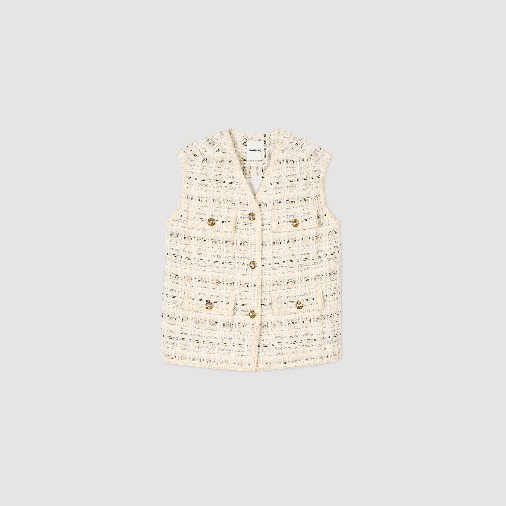 Giacca senza maniche in tweed