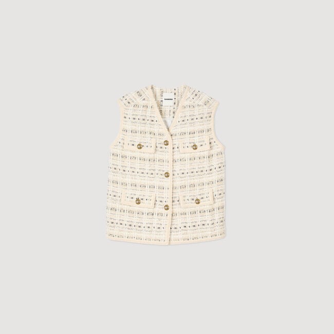 Giacca senza maniche in tweed