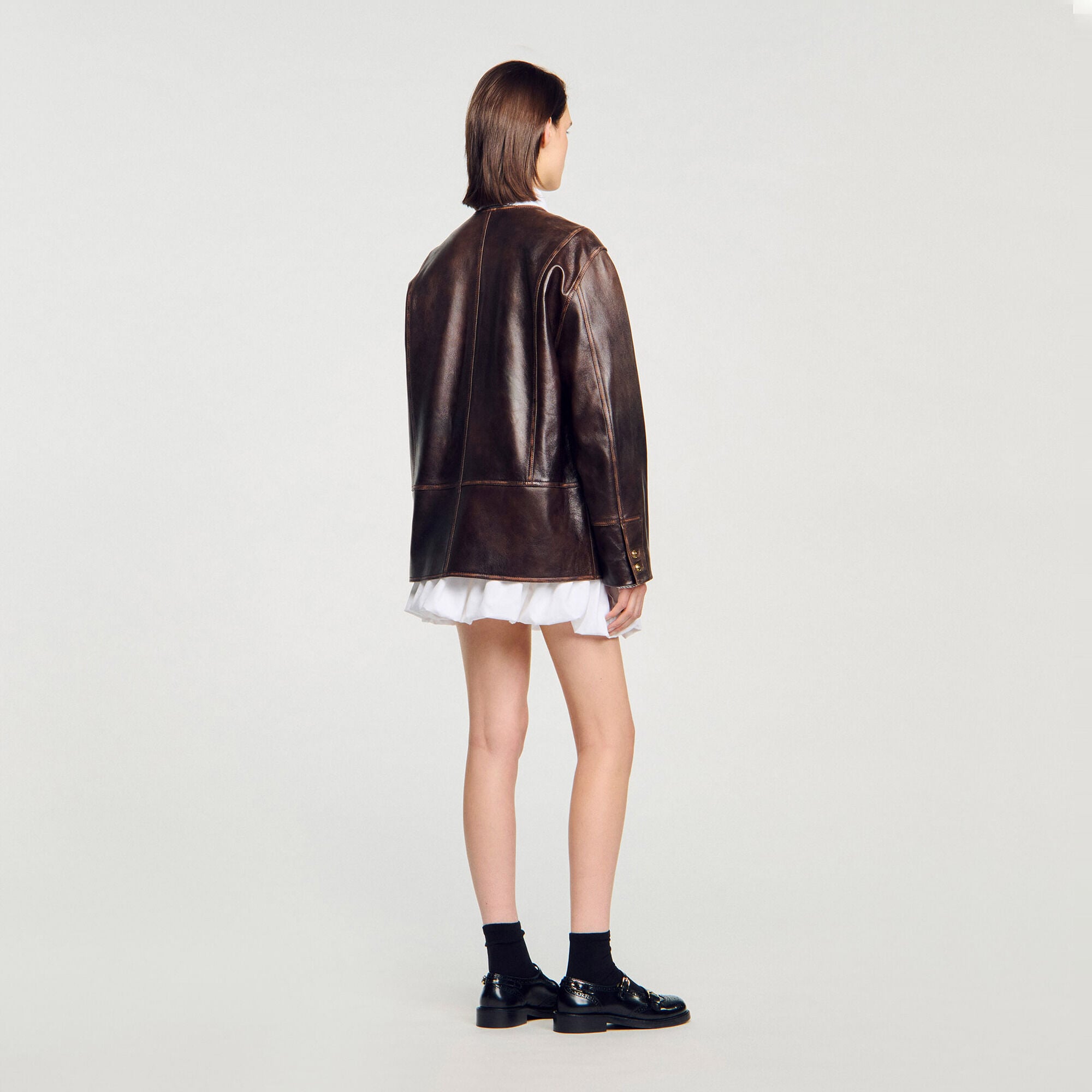 Giubbotto in pelle invecchiata - Donna | Sandro