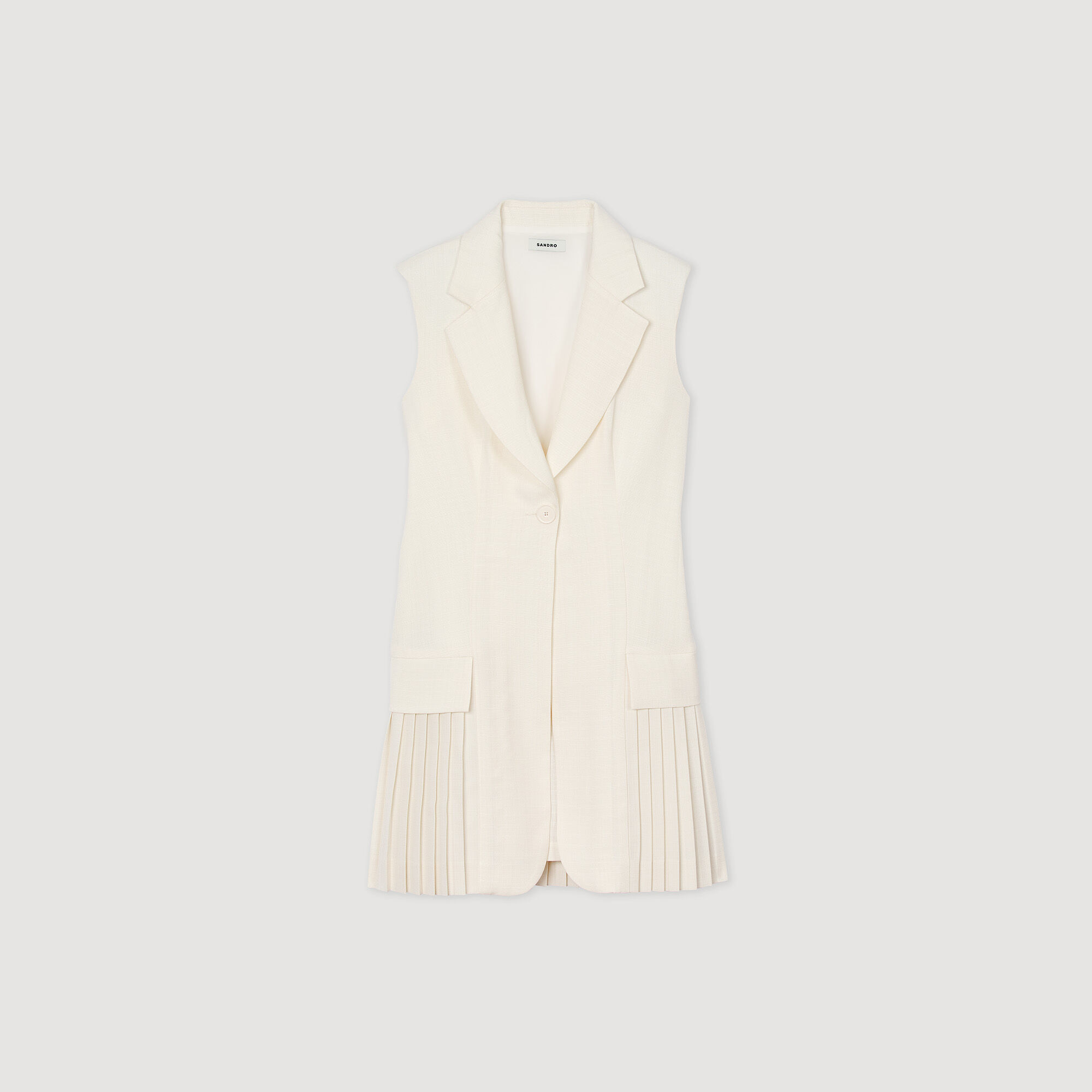 Abito corto stile tailleur a pieghe